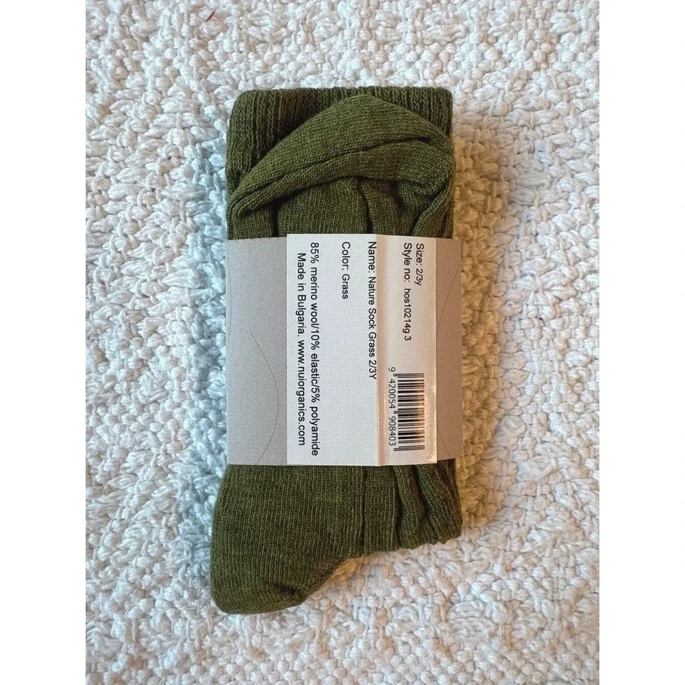 NUI Organics Nature Sock Grass Green 2/3y